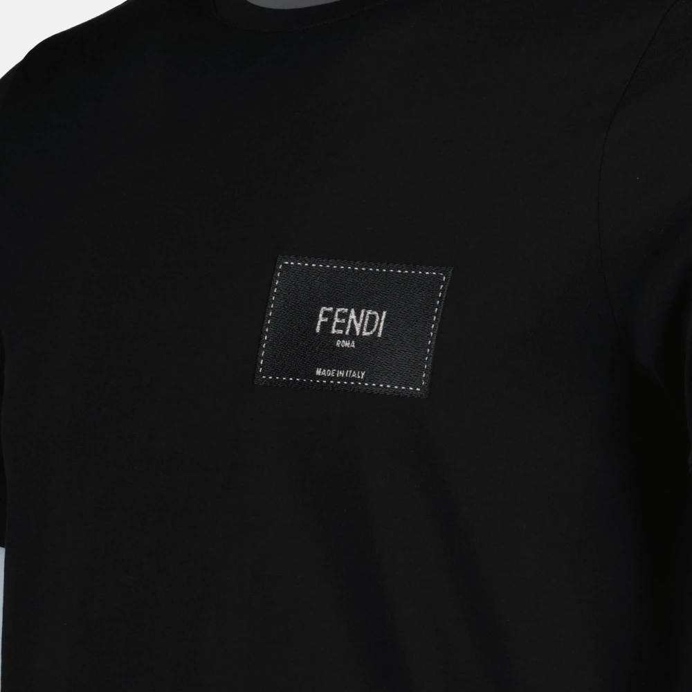 Fendi Roma Collectie Zwart Katoenen T-shirt Black Heren