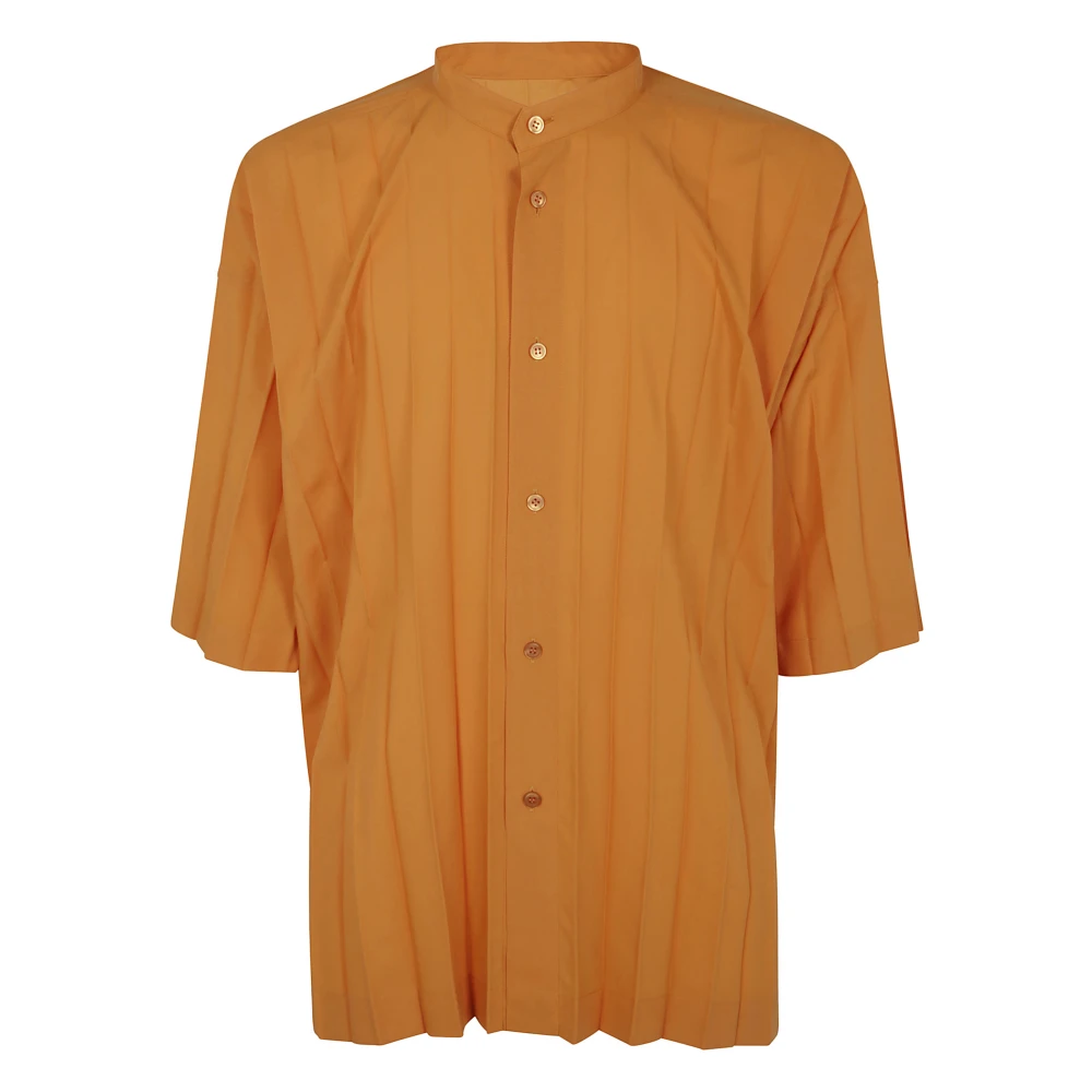 Issey Miyake Stijlvol Edge Shirt Orange Heren