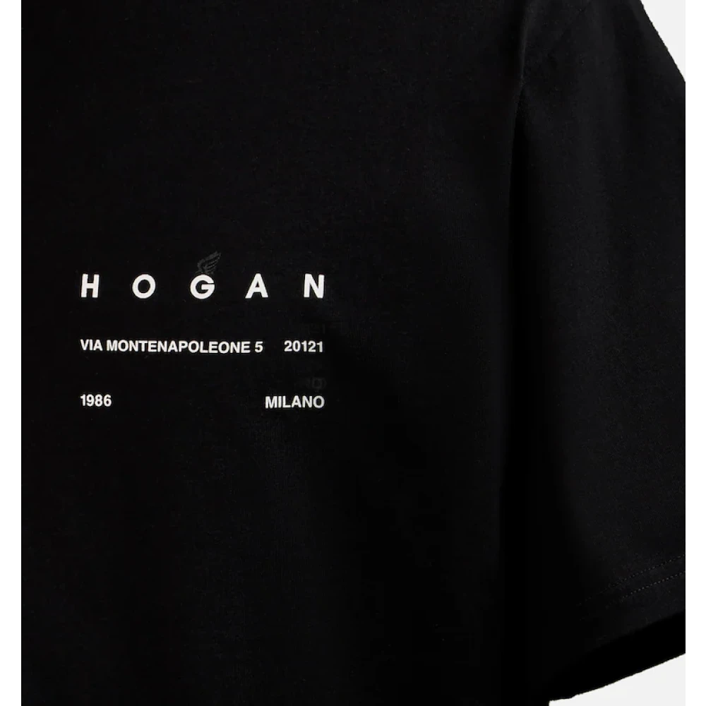 Hogan Zwarte T-shirt en Polo Collectie Black Heren