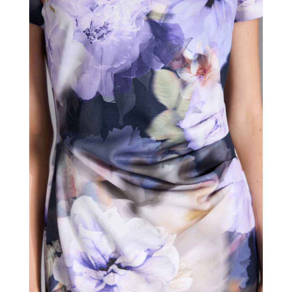 Swing Gedrukte Scuba Jurk Multicolor Dames