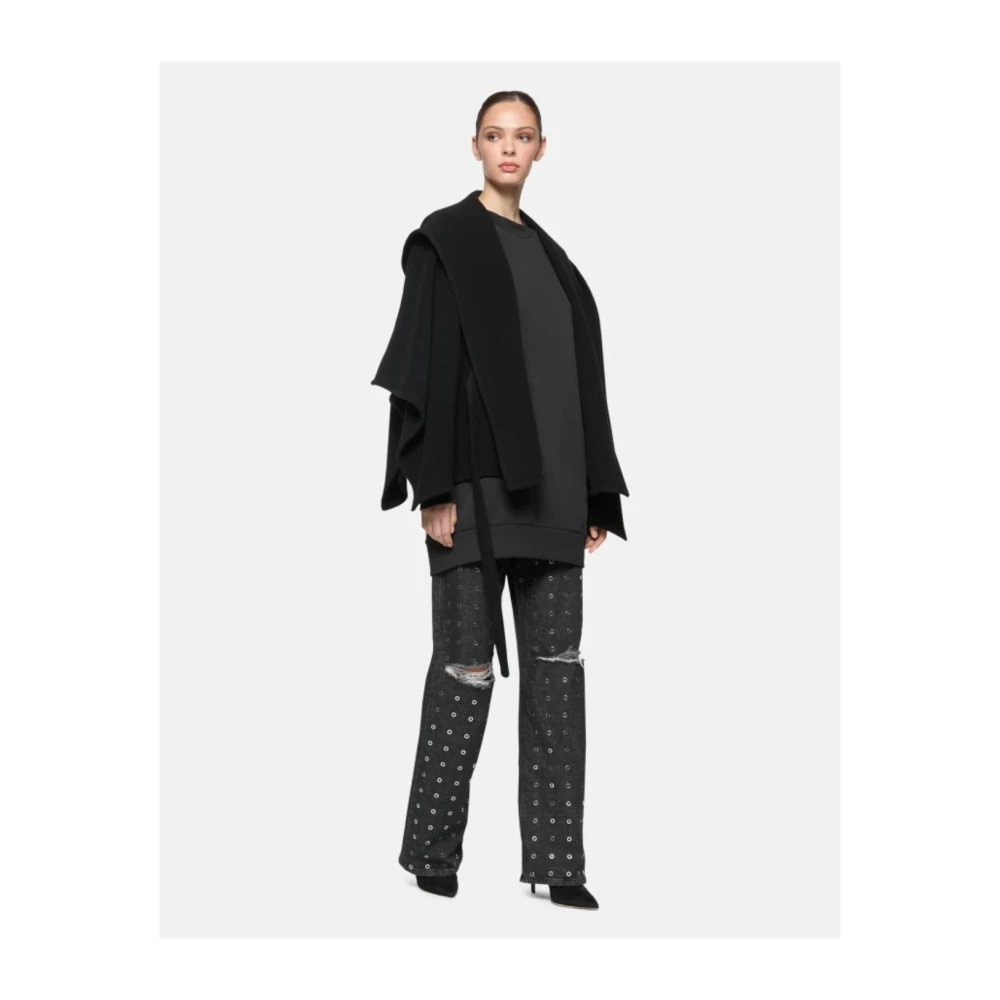 Dondup Aangepaste applicatie zwarte spijkerbroek Black Dames