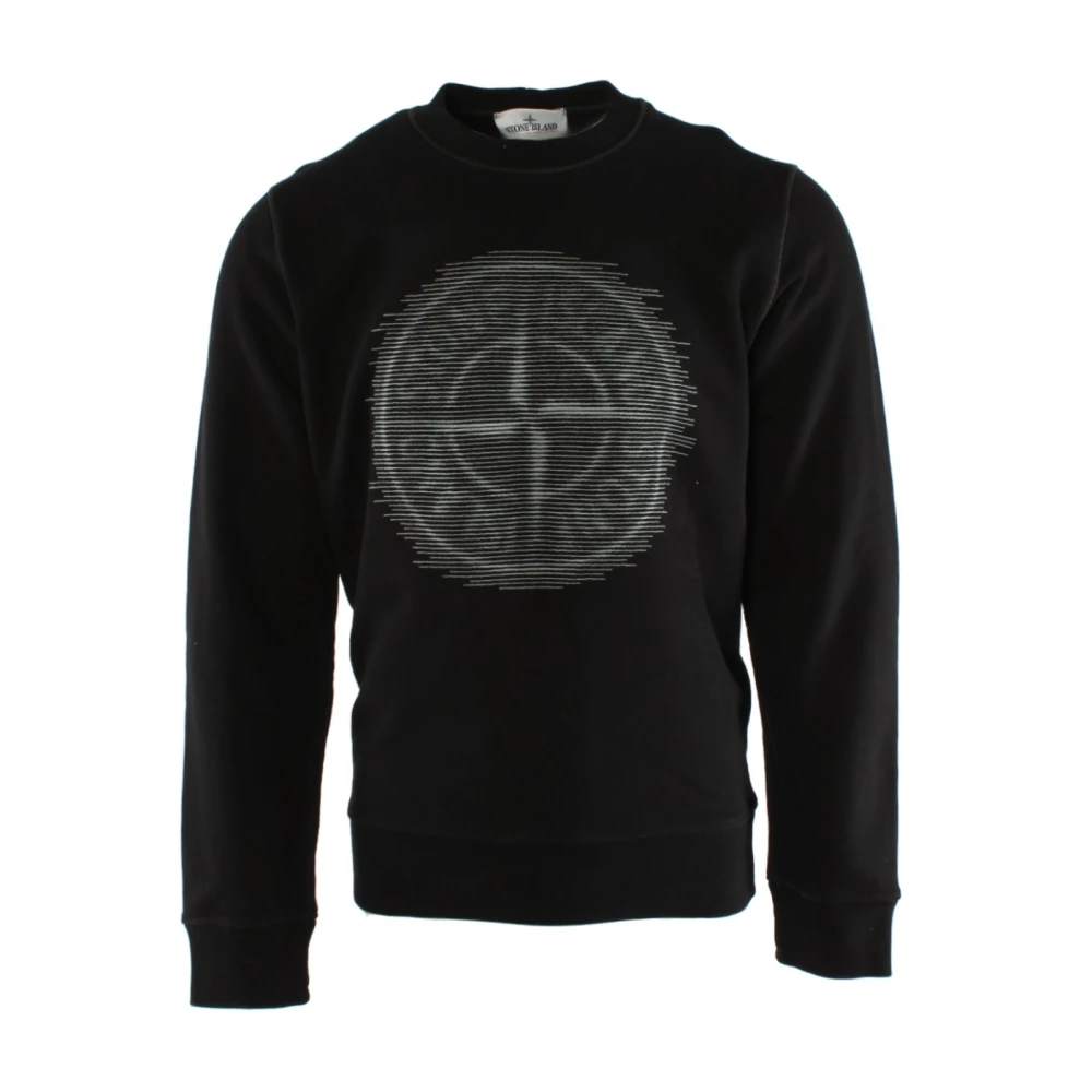 Stone Island Zwarte Katoenen Heren Trui Black Heren