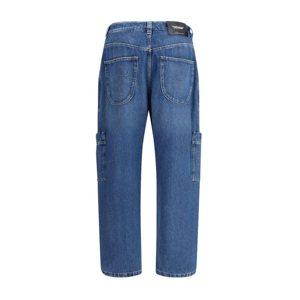 Off White Cargo Jeans met zijzakken Blue Heren