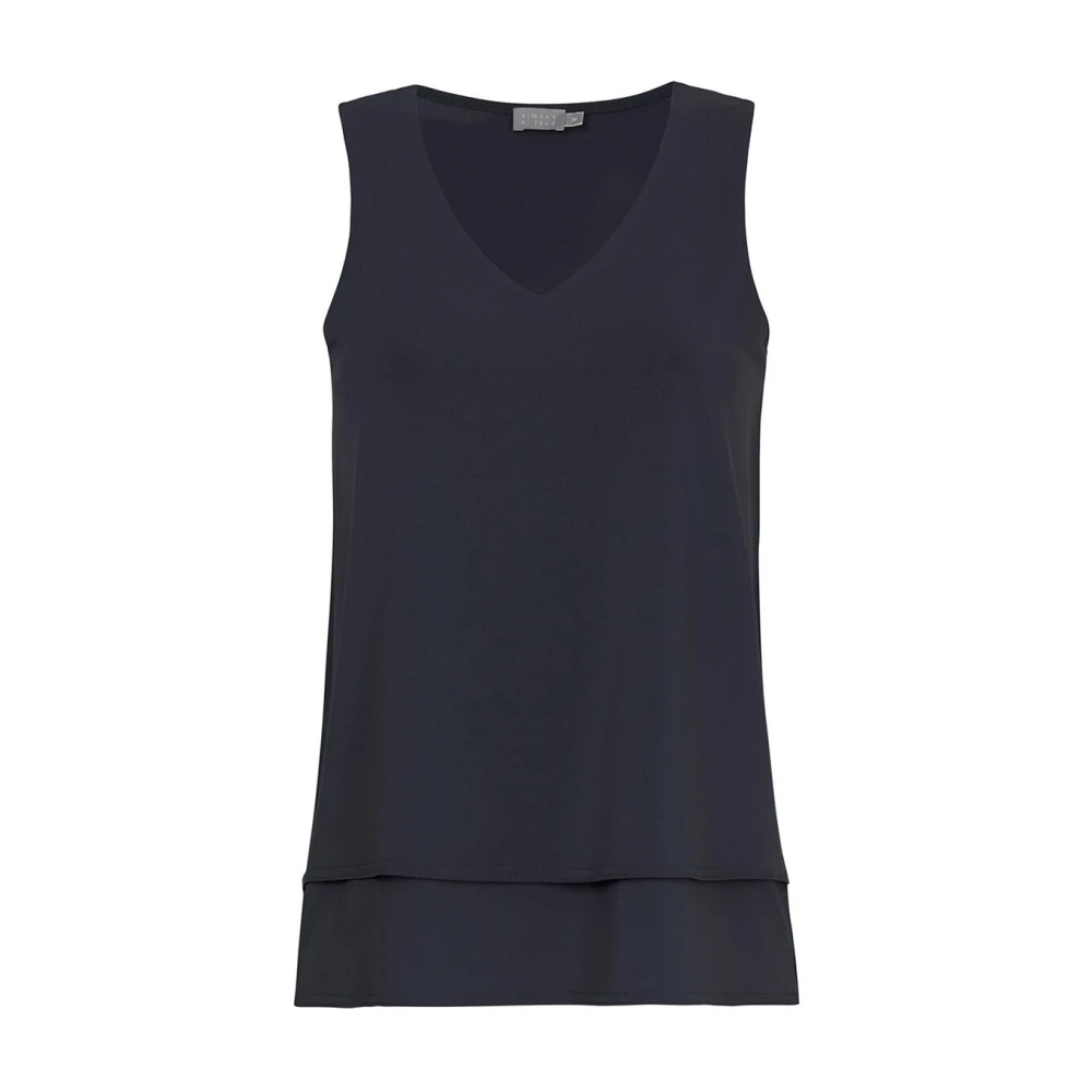 No man's land Mouwloze Top Blue Dames