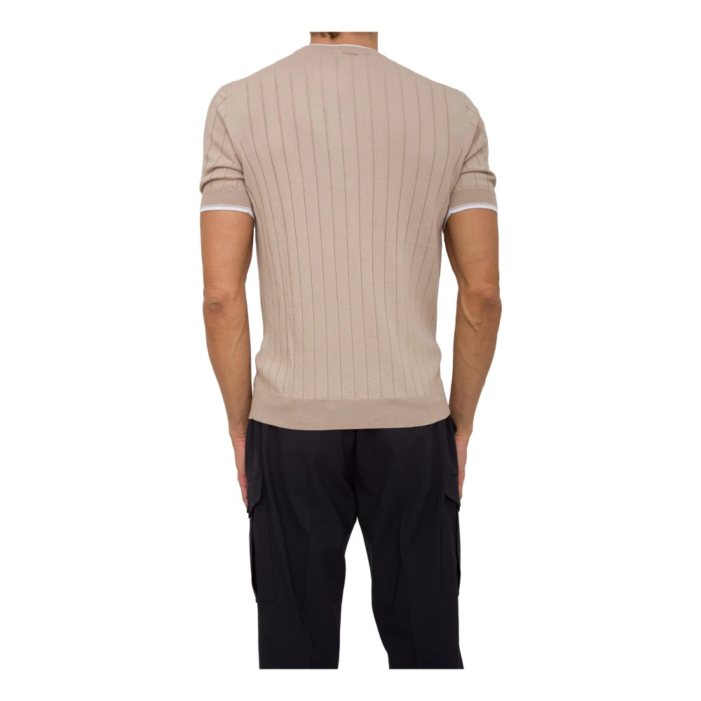 PESERICO Stijlvolle Gebreide Top Beige Heren