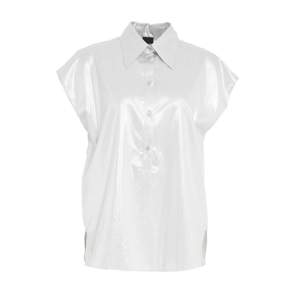 Pinko Zilveren Ss24 Damesoverhemd Gray Dames