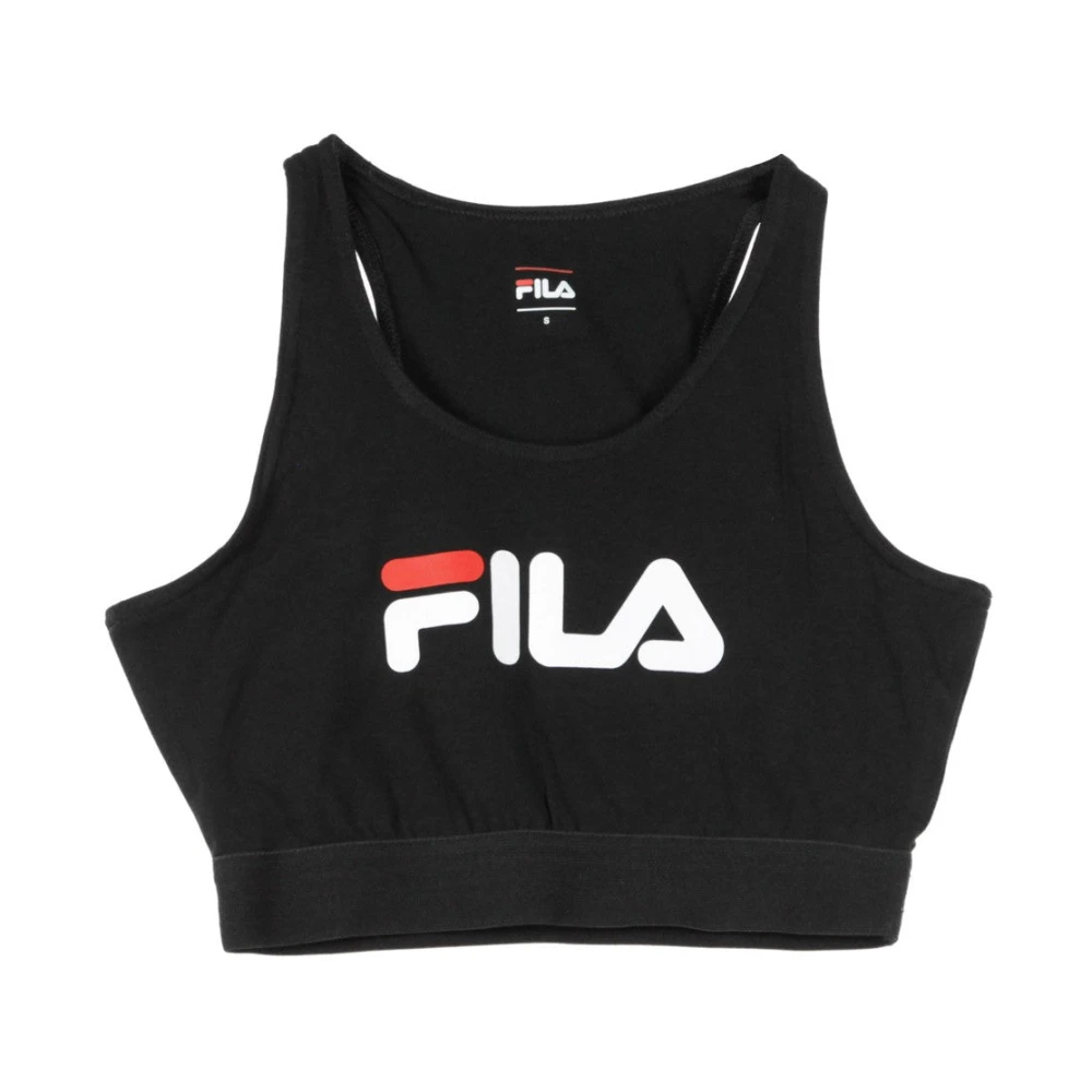 Fila Zwarte Crop Top voor Vrouwen Black Dames