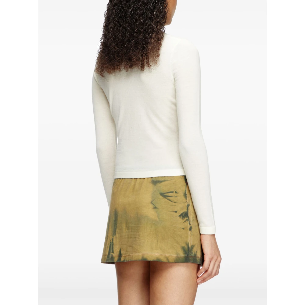 Diesel Witte Wol V-Hals Trui White Dames