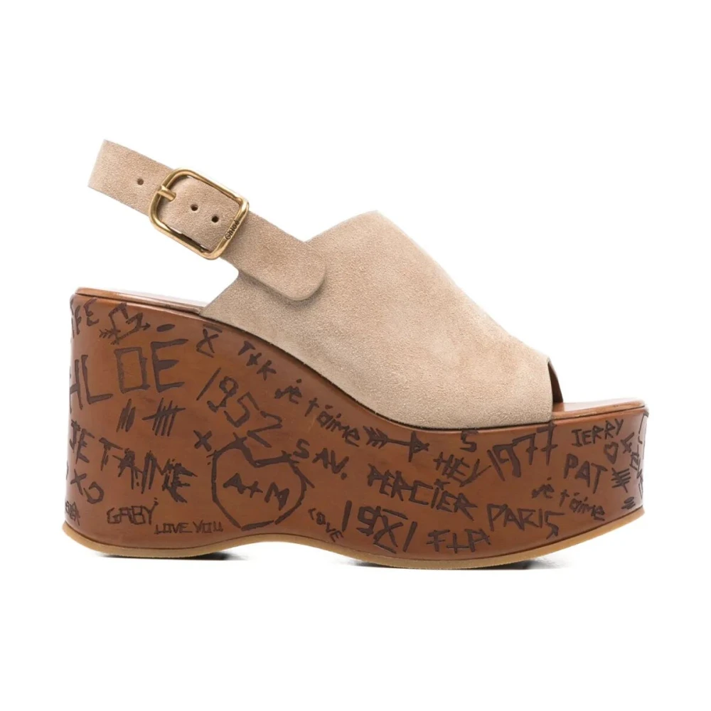 Chloé Women's Beige Wedges, 4 Uk, Maxime Wedge Sandal