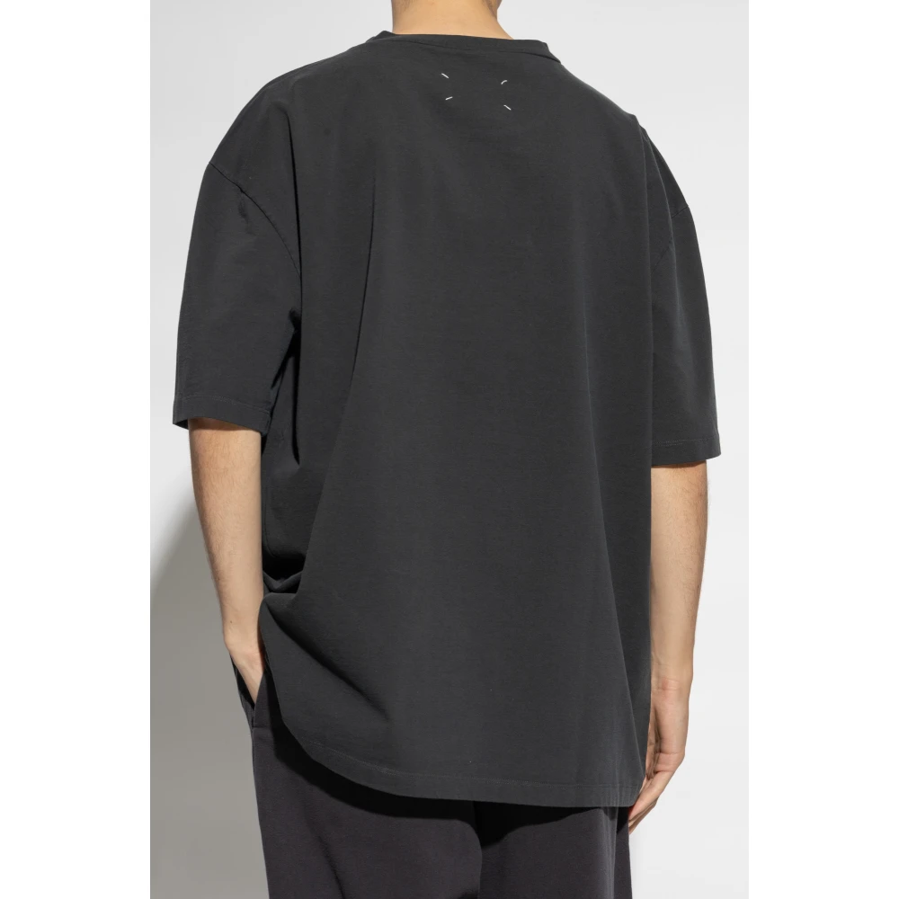 Maison Margiela T-shirt met logo Gray Heren