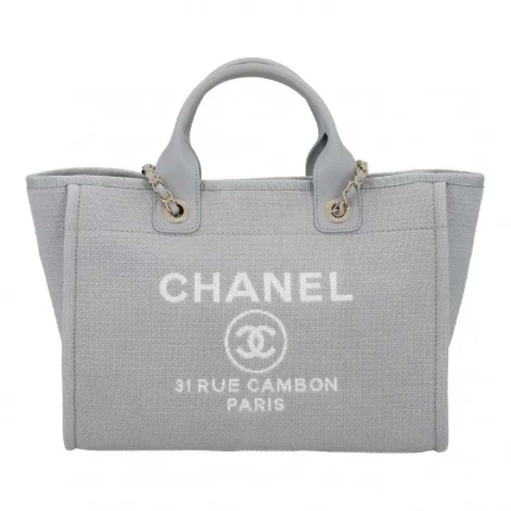 Chanel Vintage Pre-owned Fabric chanel-bags Gray Dames
