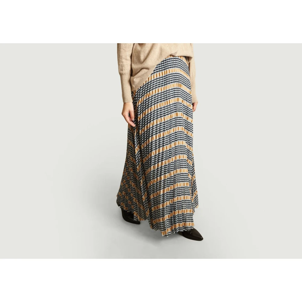 Samsøe Geometrische Geplooide Midi Rok Multicolor Dames