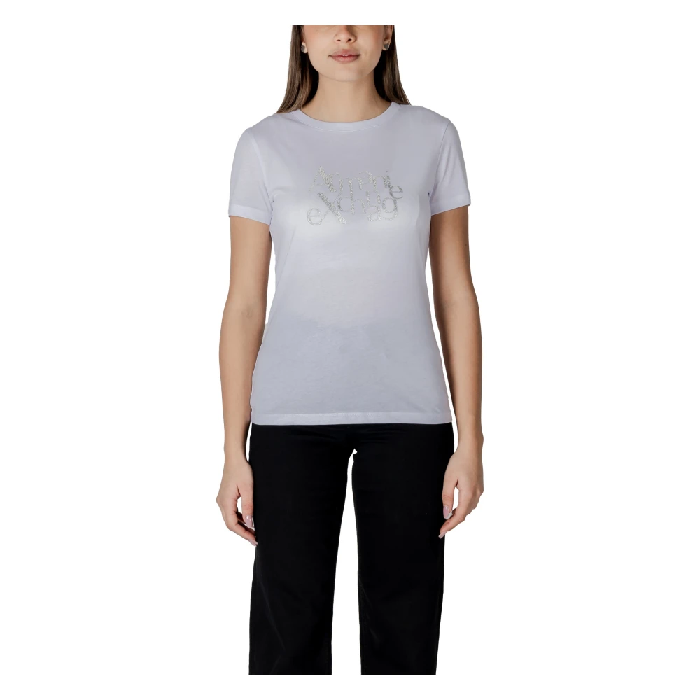 Armani Exchange Women's White Casual Round Neck T-Shirt