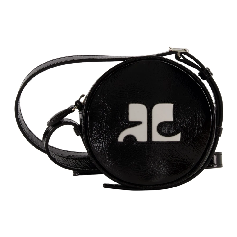 Courrèges Zwarte leren cirkeltas Black Unisex