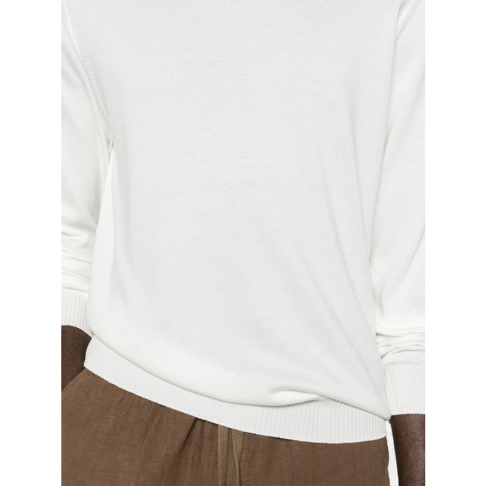 Fedeli Katoenen trui Made in Italy White Heren