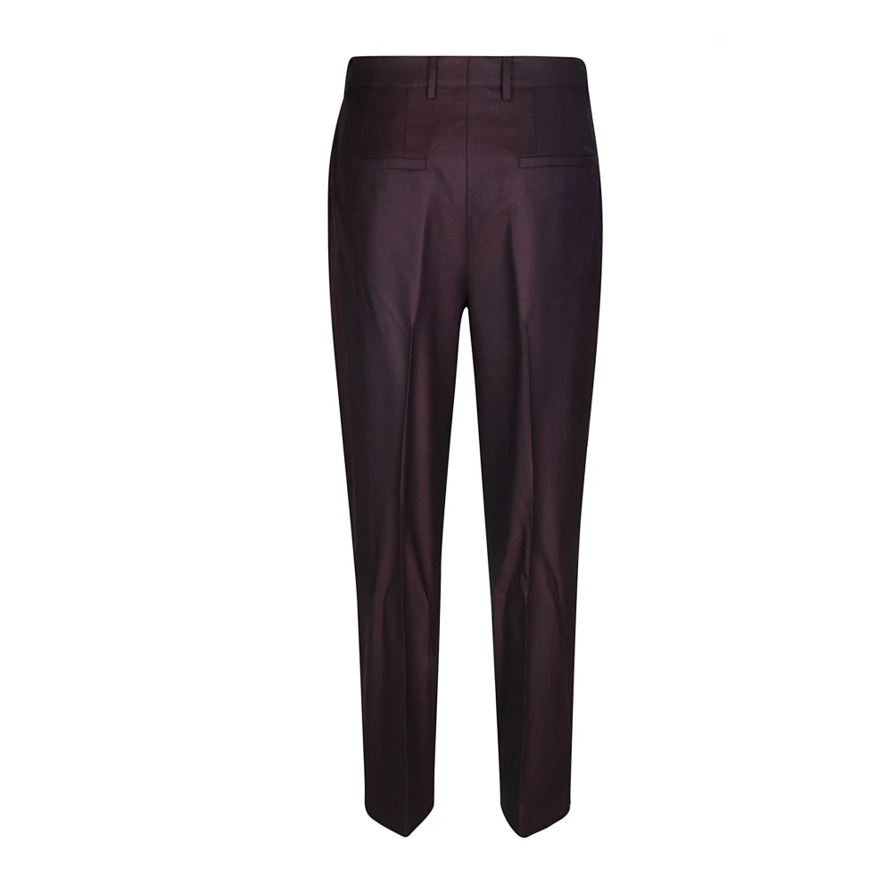 Incotex Flanellen Plooi Broek Purple Dames