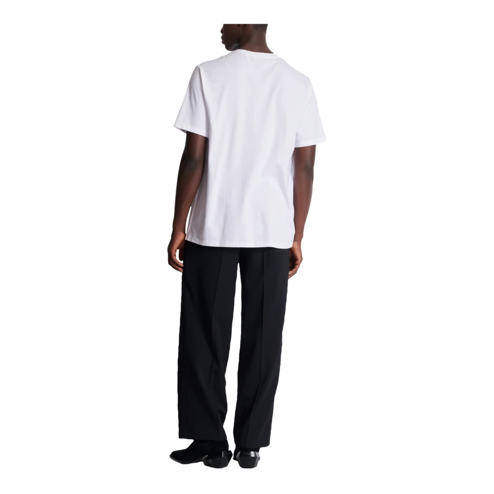 Balmain Geborduurd letter T-shirt White Heren