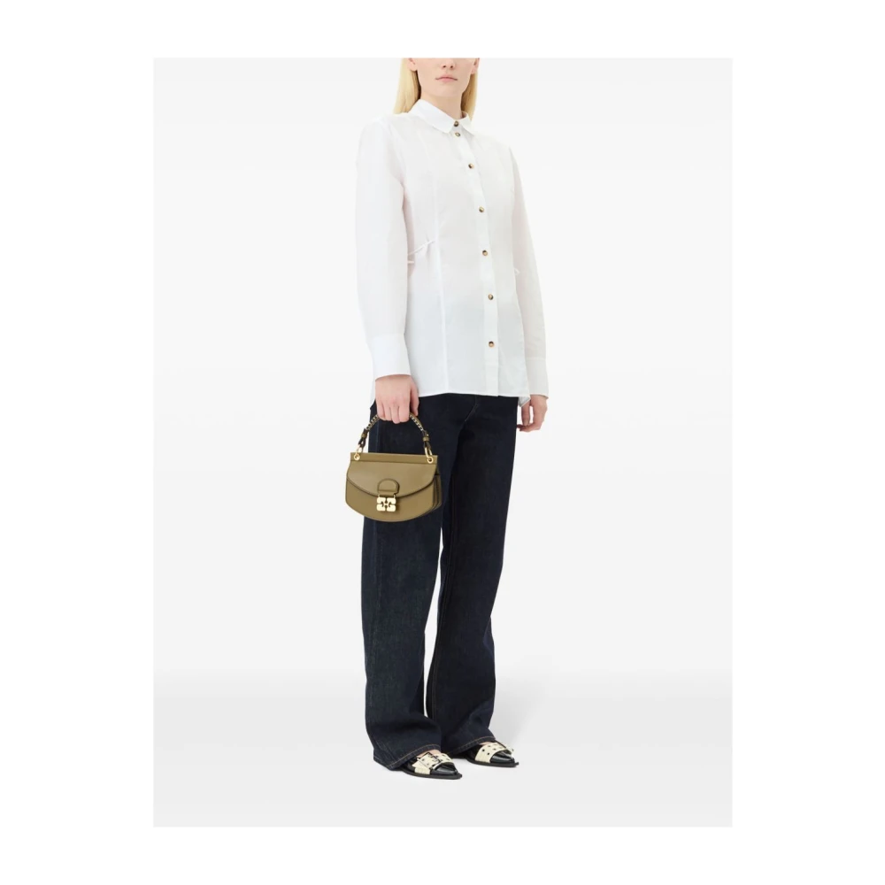 Ganni Groene Mini Top Handvat Tas Green Dames