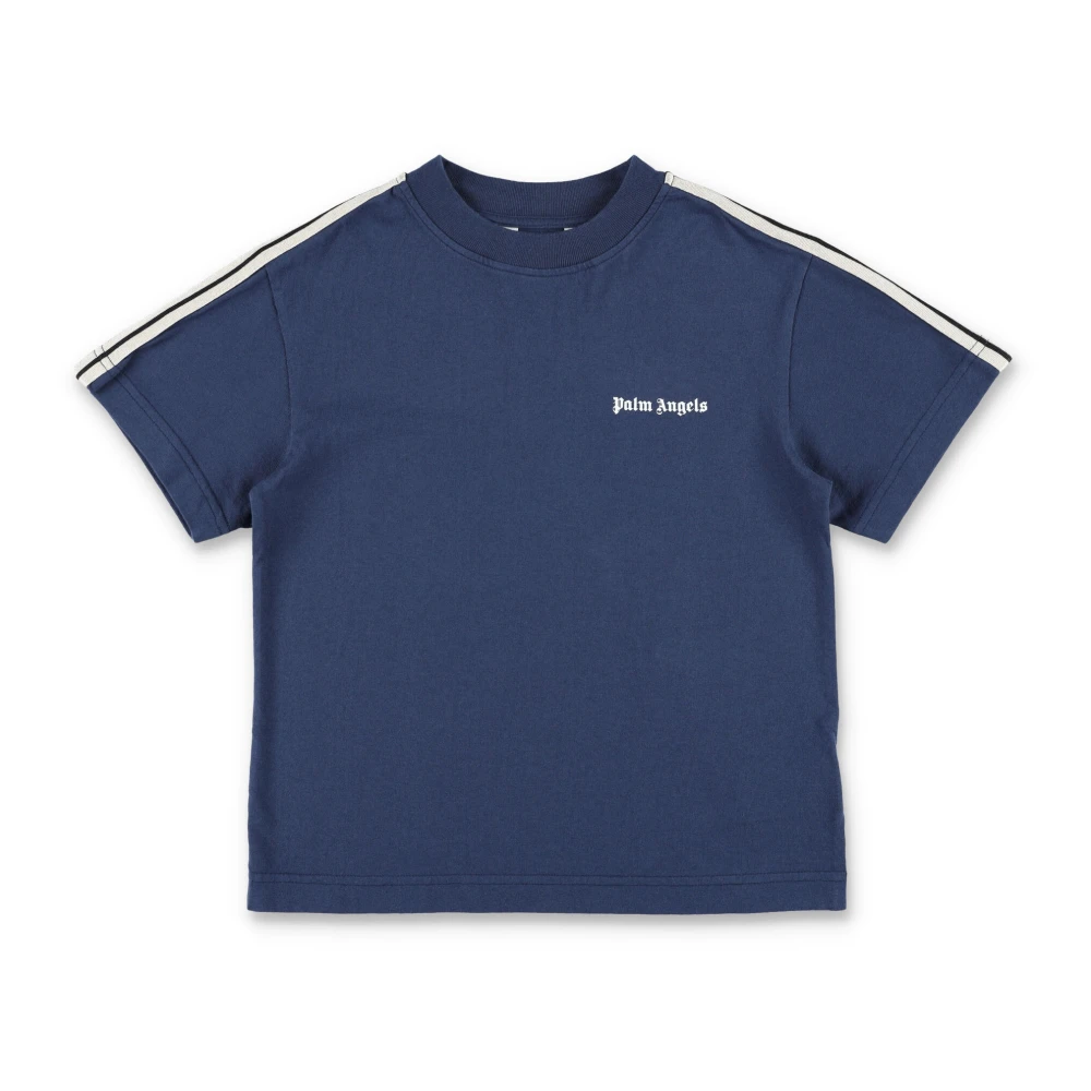 Palm Angels Blå Track T-shirt med Ränder Blue, Pojke