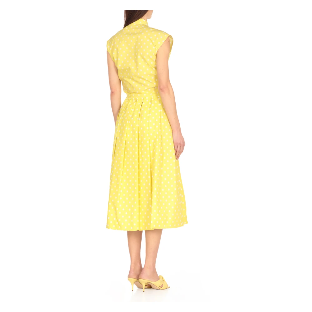 Fabiana Filippi Gele Mouwloze Pois Patroon Overhemd Yellow Dames
