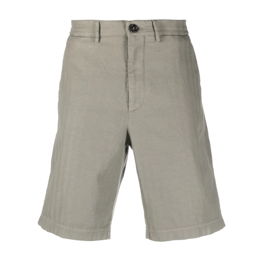 BRUNELLO CUCINELLI Katoenen linnen shorts Gray Heren
