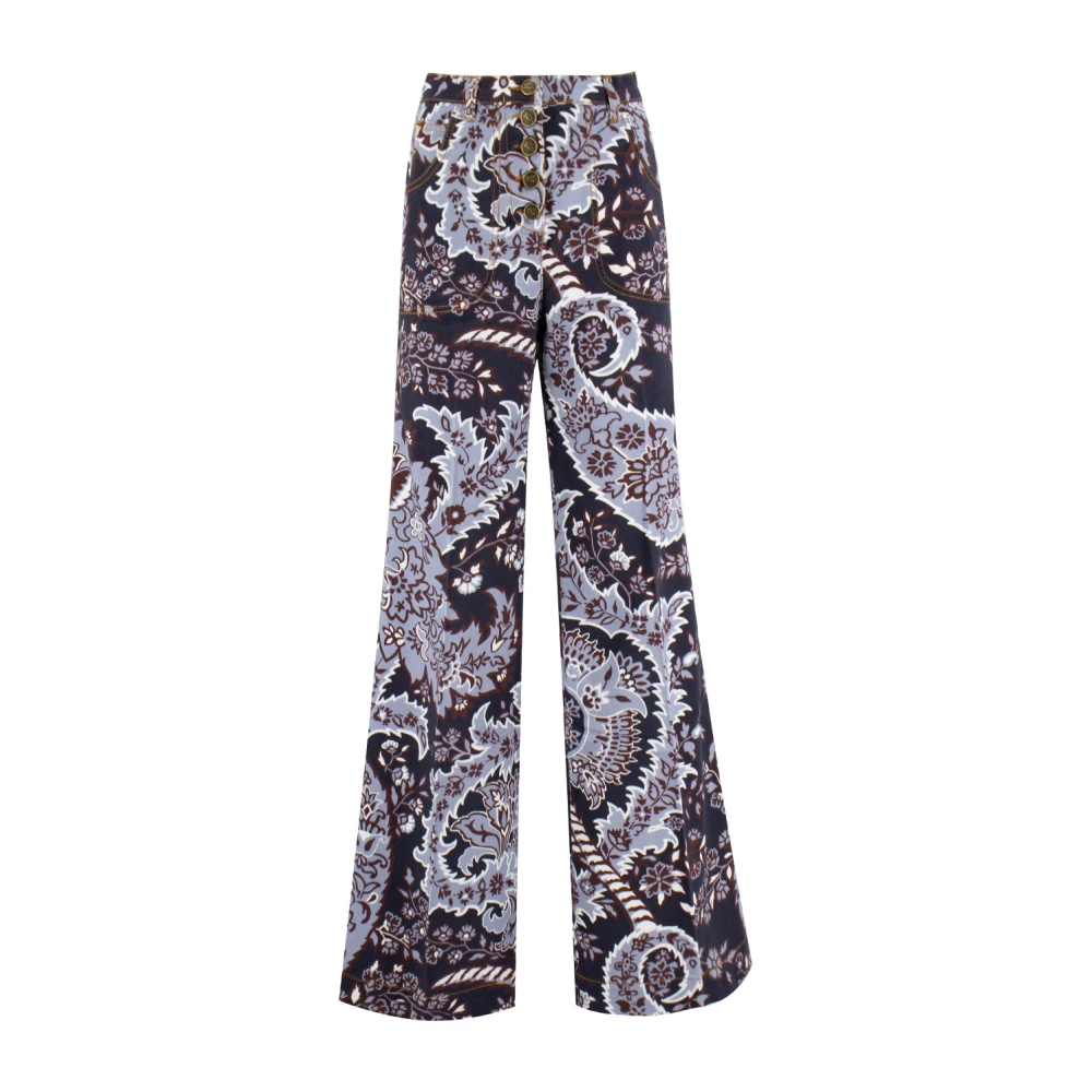 Etro Women's Floral Flared Cotton Jacquard Denim Jeans