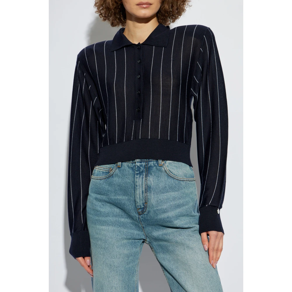 Stella Mccartney Lange mouw polo Blue Dames