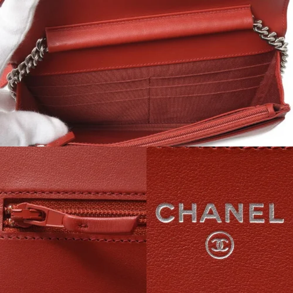 Chanel Vintage Pre-owned Leather wallets Red Dames