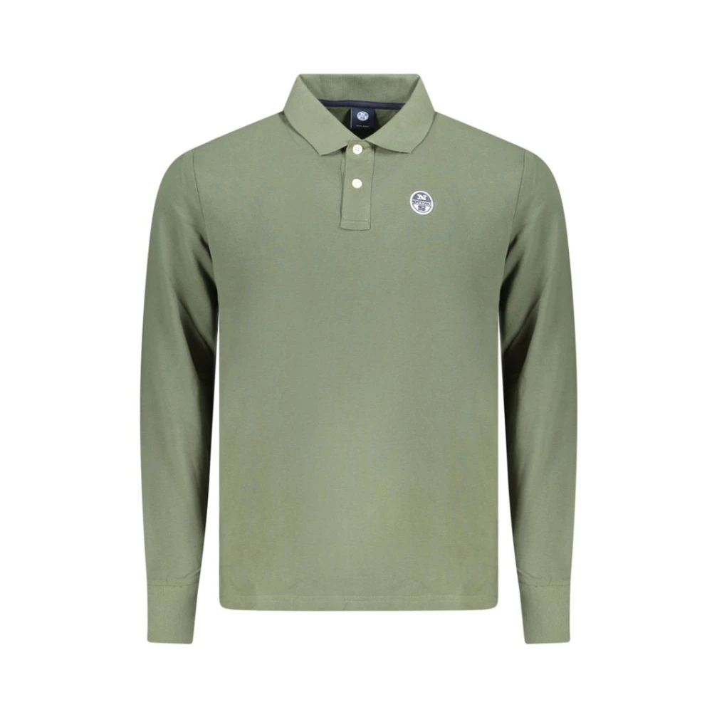 North Sails Men's Green Cotton Long-Sleeved Polo Shirt 2XL