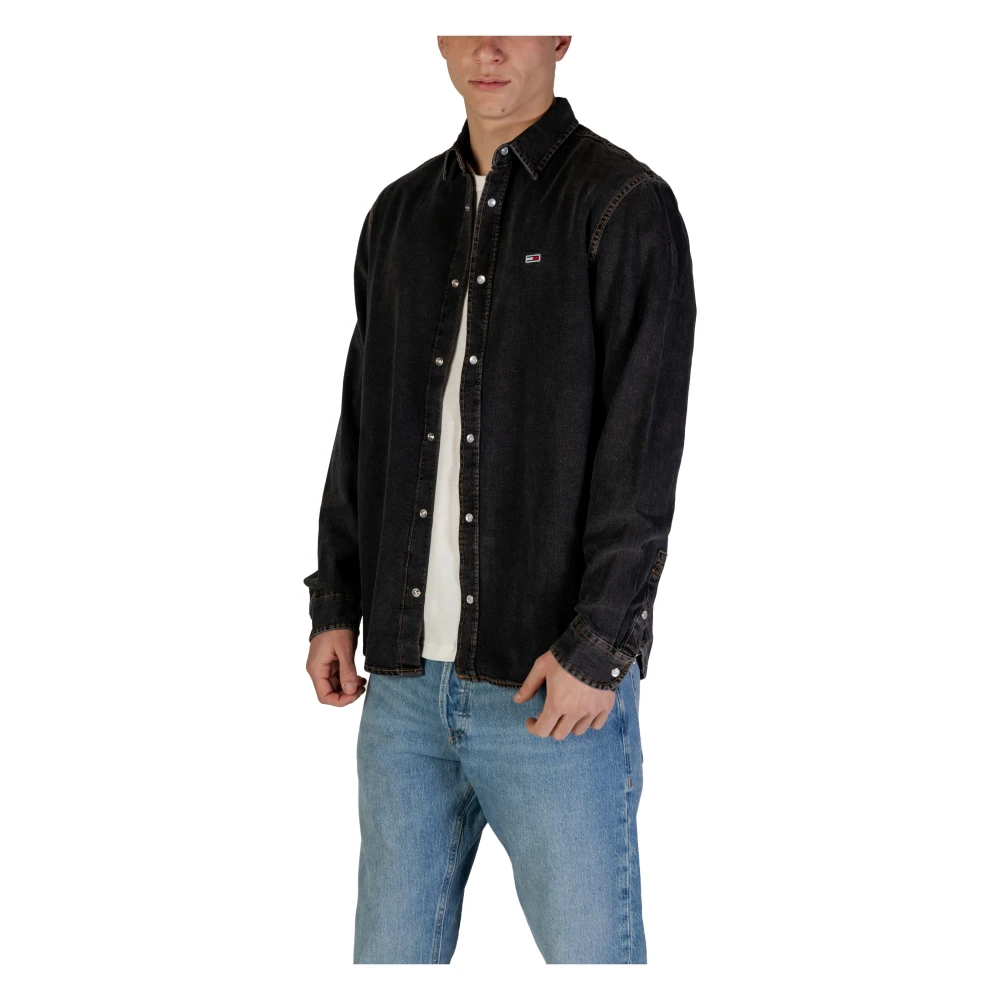 Tommy Jeans Lange mouwen shirt Lente Zomer Collectie Black Heren