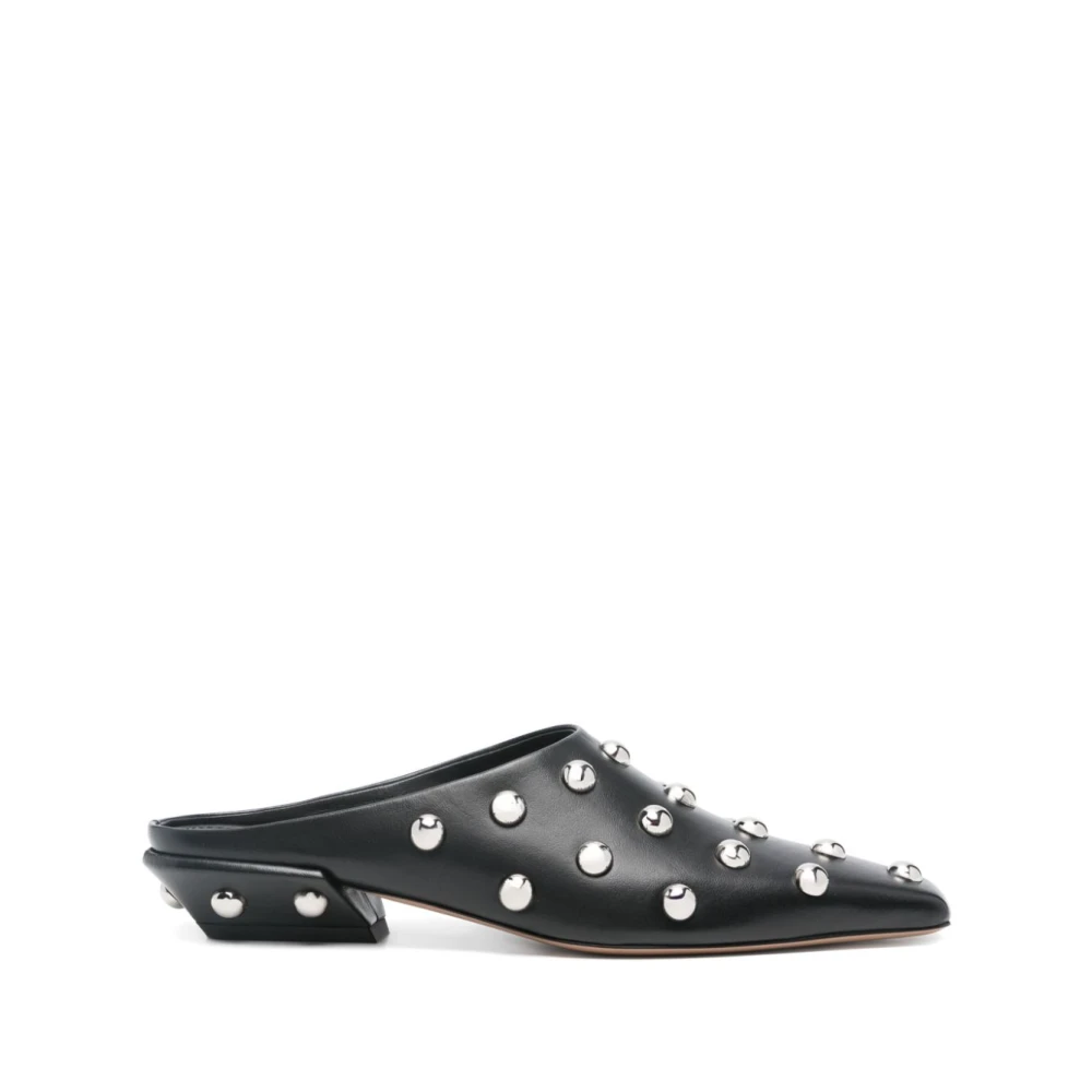 Paris Texas Women's Black Leather Sandals - Heeled Mules - 4 Uk - Shoes
