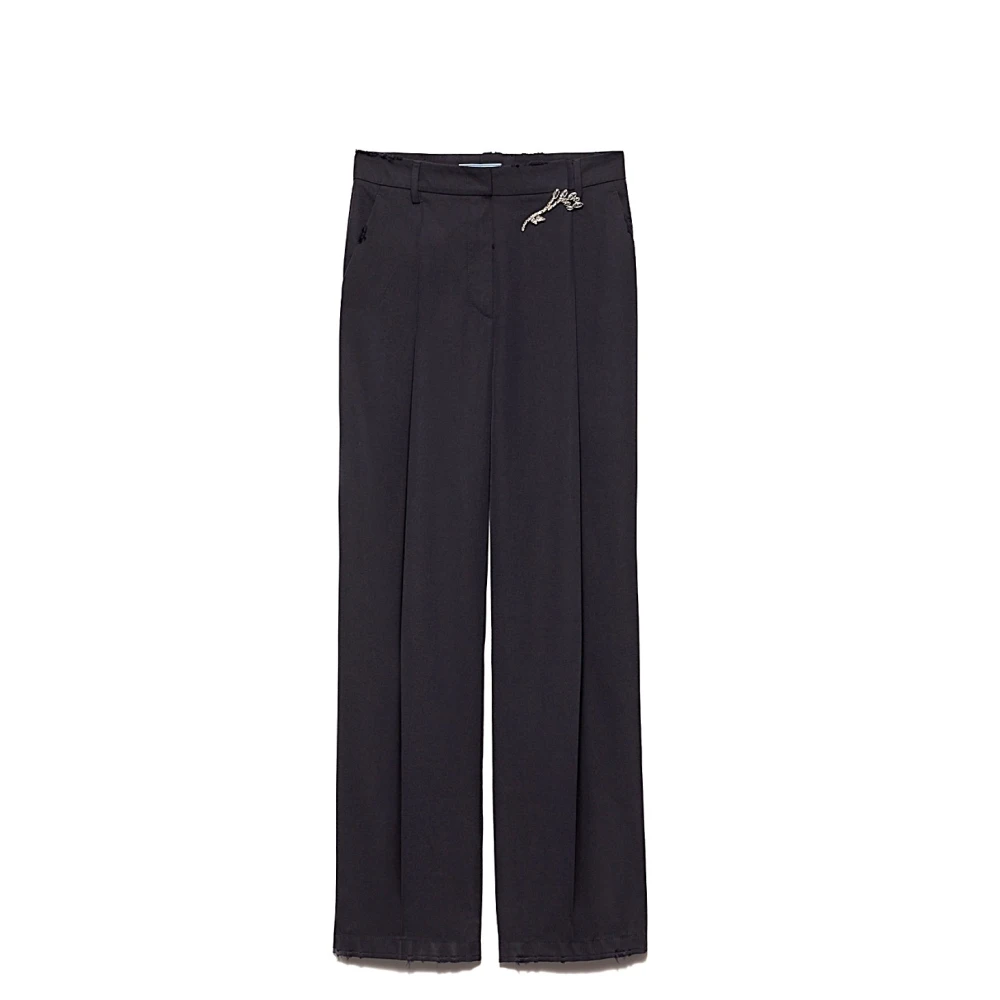 Prada Women's Blue Pantalone Straight Trousers - Straight Trousers - M - Trousers