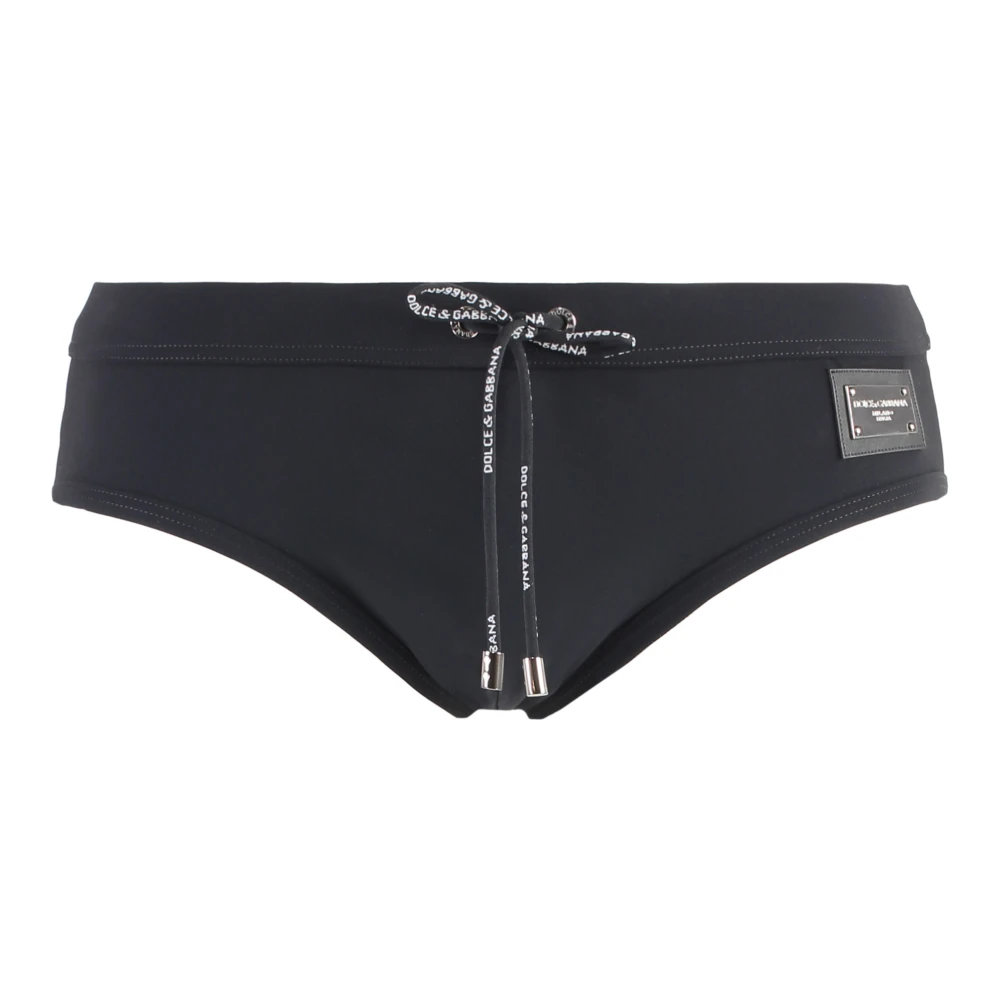 Dolce & Gabbana Men's Blue Elastic Drawstring Swim Briefs - Beachwear - Xl - Swimwear