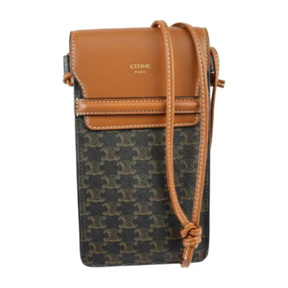 Celine Vintage Pre-owned Plastic shoulder-bags Brown Dames