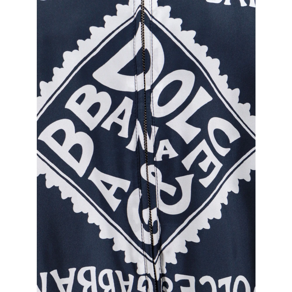 Dolce & Gabbana Zijden bomberjack met Marina print Blue Heren