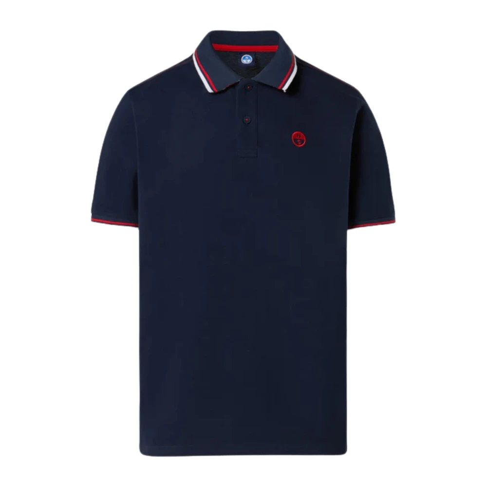 North Sails Men's Blue Polo Shirt With Striped Trims - Polo Shirts - 2XL - Tops