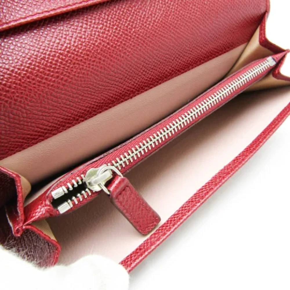 Bvlgari Vintage Pre-owned Leather wallets Red Dames