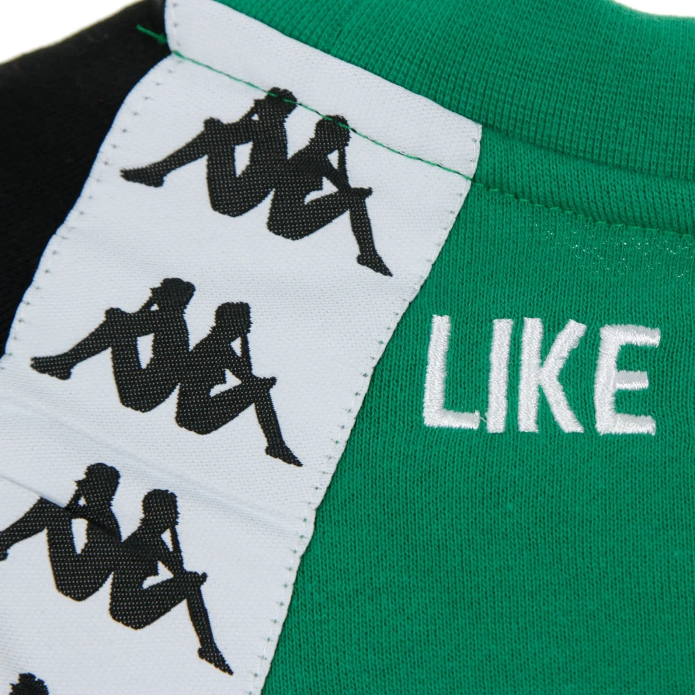 Kappa Stijlvolle Heren Crewneck Sweatshirt in Groen Zwart Wit Green Heren