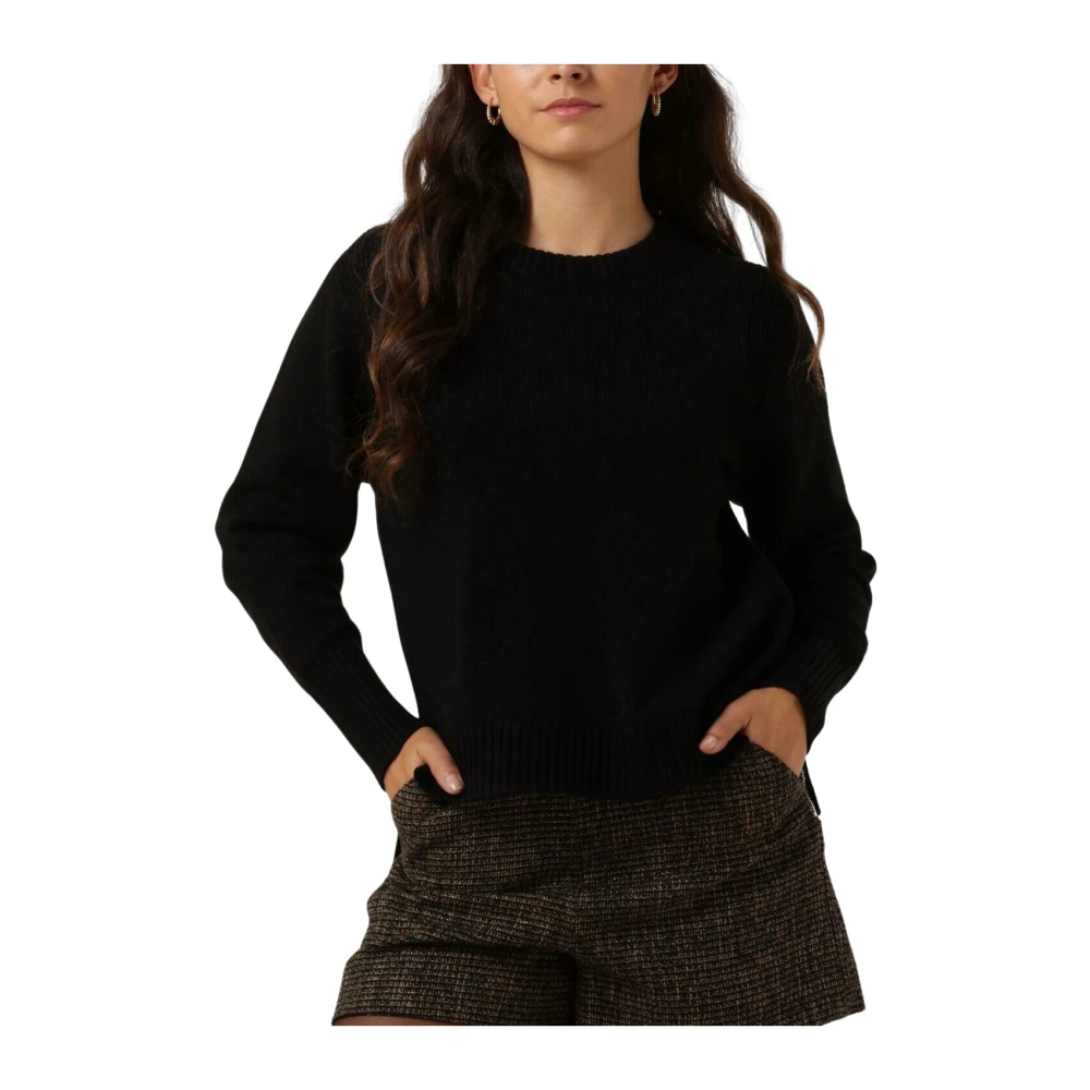 Co'Couture Zwarte Gebreide Trui Mero O Black Dames