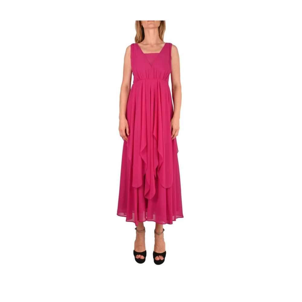 Pennyblack Elegante Polyester Jurk met Ruches Pink Dames