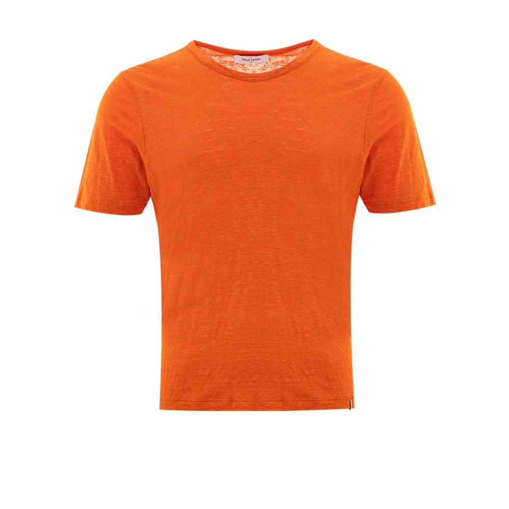 Gran Sasso Linnen T-shirt met halve mouwen Orange Heren