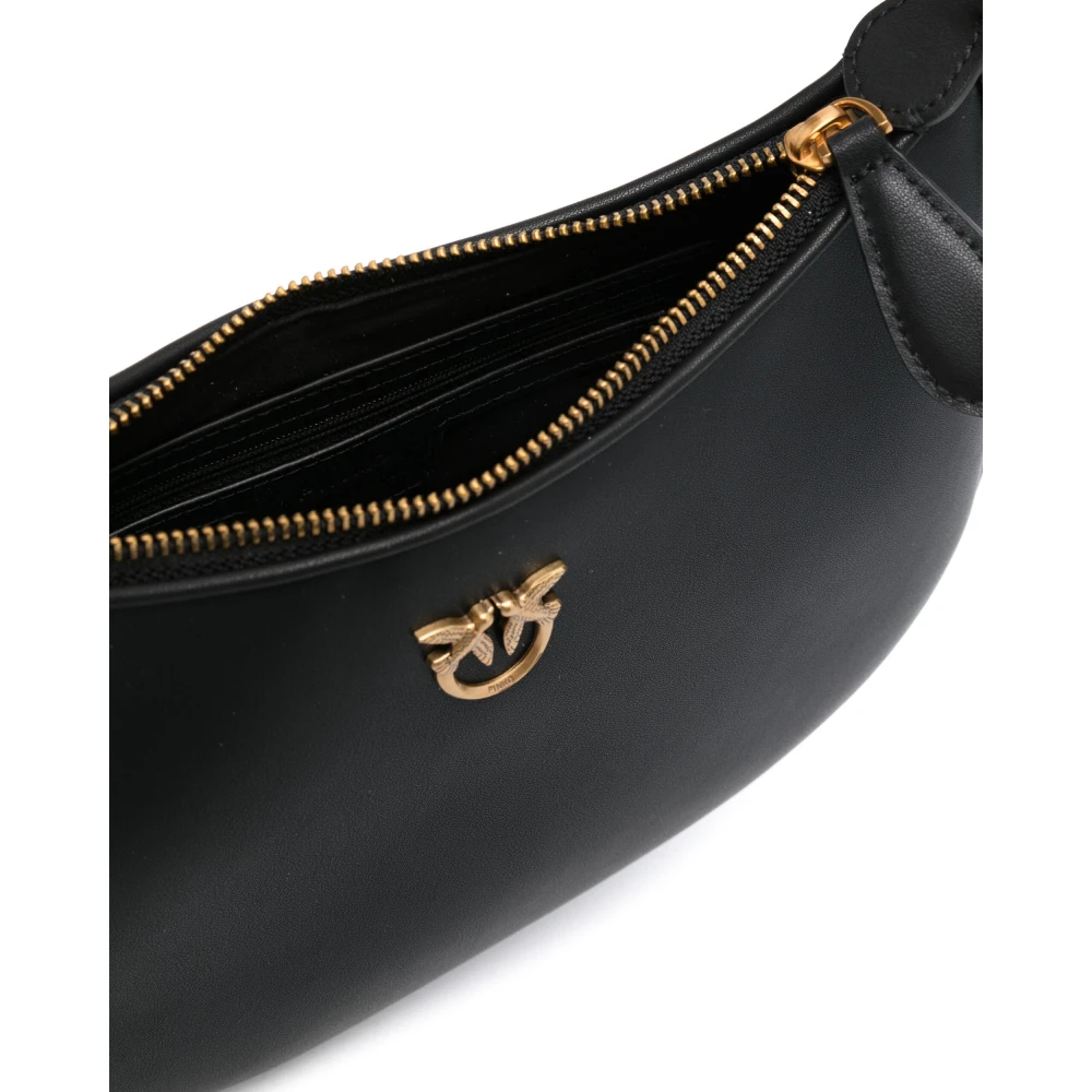 pinko Zwarte Nylon en PU Schoudertas Black Dames