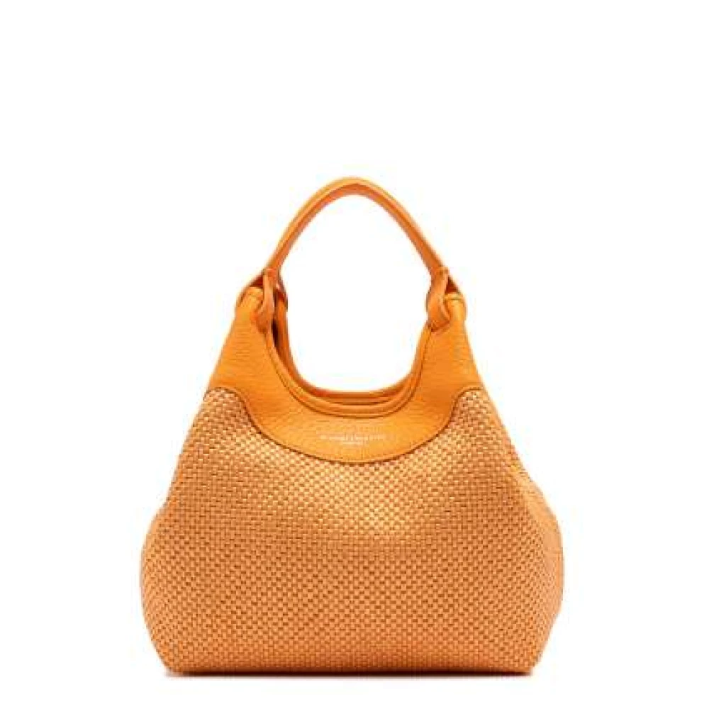Gianni Chiarini Strooien handtas met leren handvatten Orange Dames