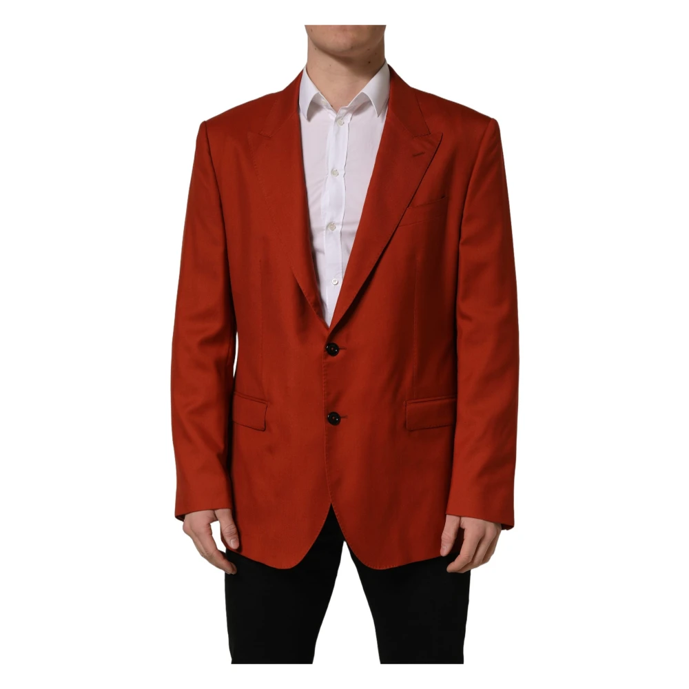 Dolce & Gabbana Blazers, Male, 4XL, Single Breasted Blazer Jacket Red