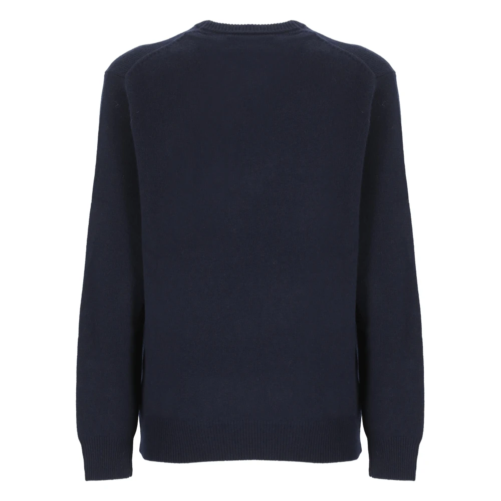 Saint Barth Blauwe Crew Neck Sweater met Moscow Glass Borduurwerk Blue Heren