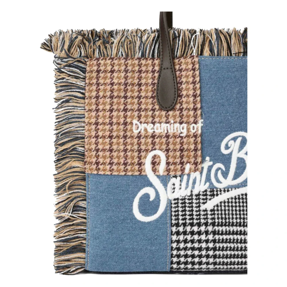 MC2 Saint Barth Patchwork Handtas Colette Mini Vanity Blue Dames