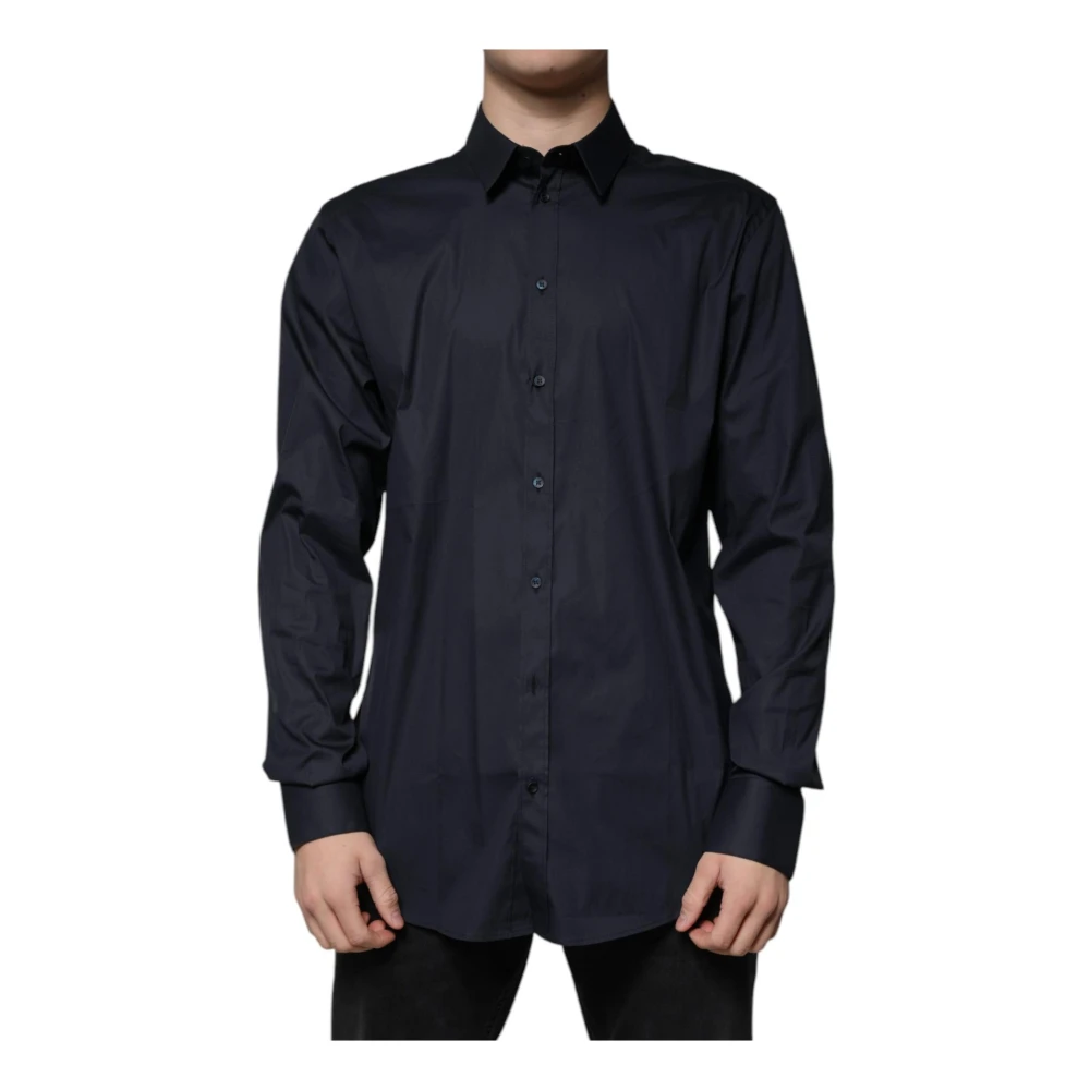 Dolce & Gabbana Men's Black Logo Detail Formal Shirt