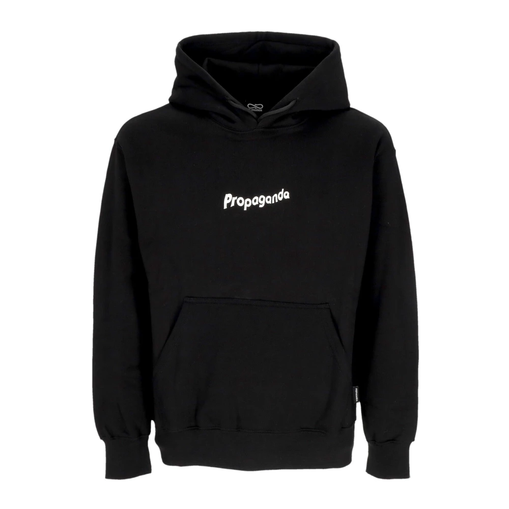 Propaganda Black Hoodies, Male, Xl, Hoodie With Ribs Design