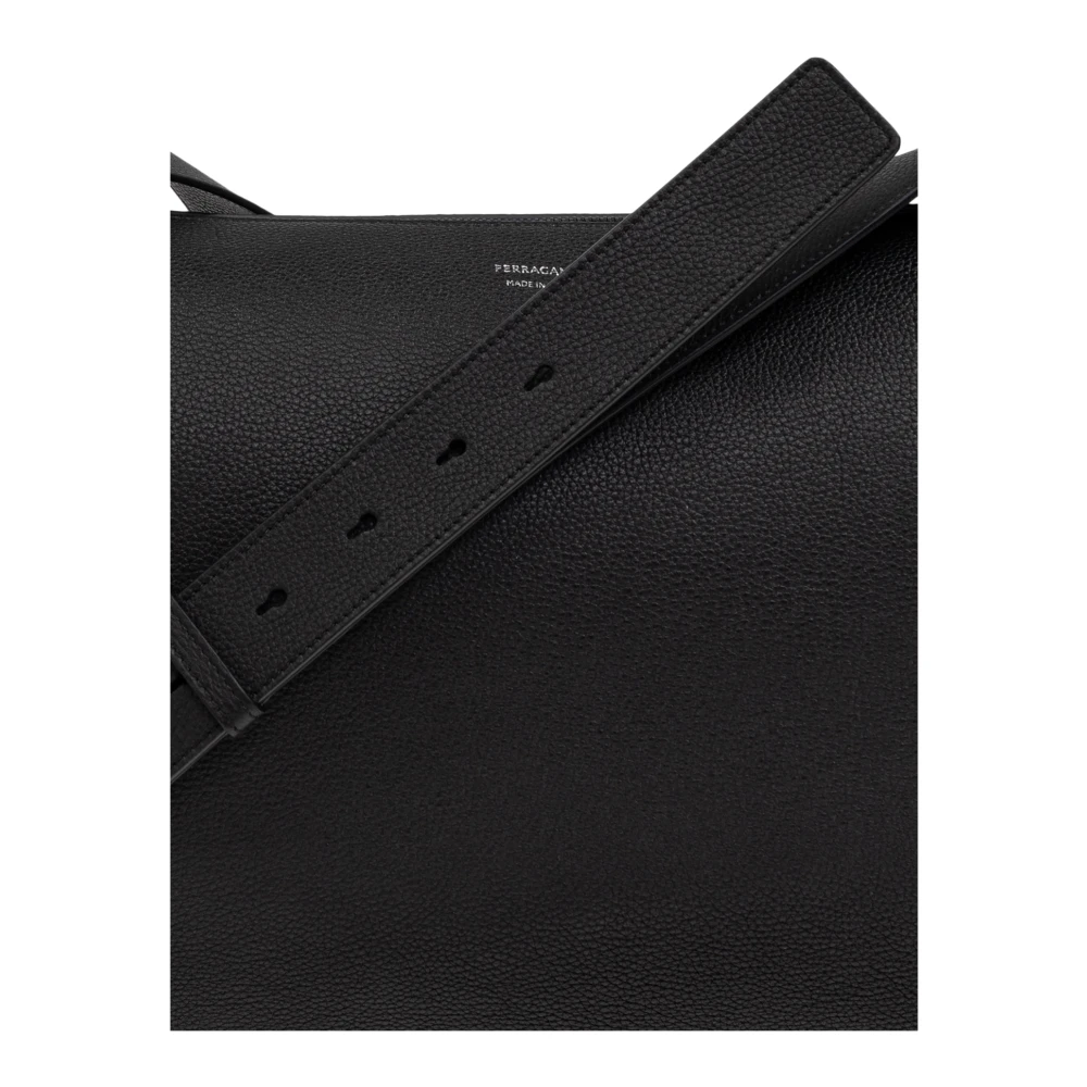 Salvatore Ferragamo Leren schoudertas Black Heren