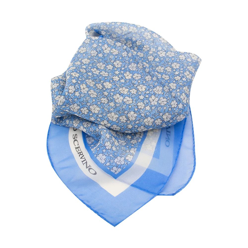 Ermanno Scervino Zijden Chiffon Bloemenprint Sjaal Blue Dames